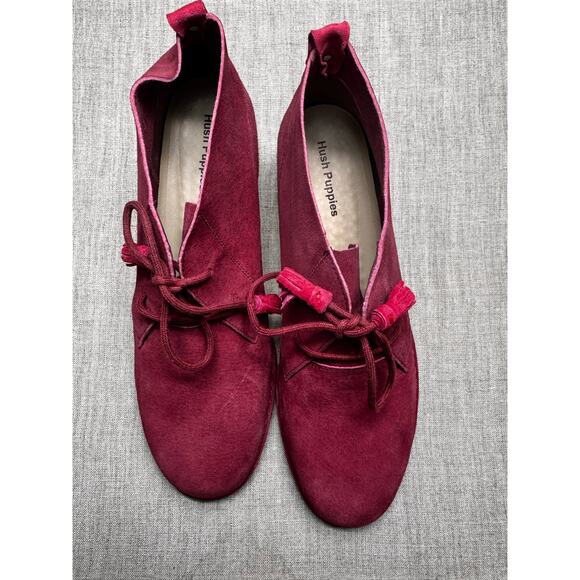 Hush Puppies Womens Shoes Cyra Catelyn Chukka Boot Size 13 Maroon - Picture 2 of 16